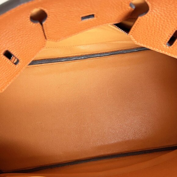 Hermes Orange Clemence 30cm Birkin Bag - Picture 6 of 9